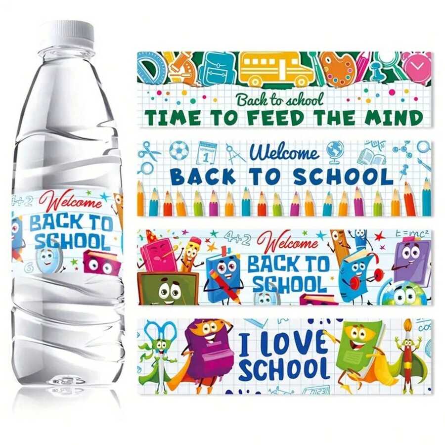 歡迎回來水樽貼紙裝飾，24入組防水歡迎回校標籤貼紙，適用於瓶子裝飾、教師用品和派對小禮物