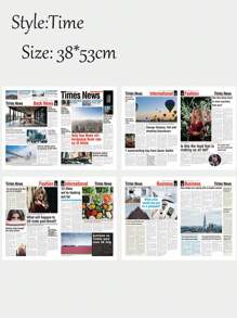 2Pcs English Newspapers, Ins Style, Magazine Style, Shooting Props, Photo Props, Background Paper, European And American Retro Style Decoration,Chic Style Decoration, Flower Wrapping Paper Gifts Birthday Graduation