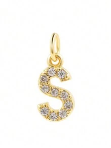 1pc Elegant Compact 26 Initial Letter Zirconia Pendant, DIY Customized Name Jewelry Charm For Necklace, Bracelet, Earrings - DIY Letters - View 16