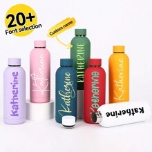 1 Piece Of Customized Name Water Bottle, Stainless Steel Cold Bottle, Personalized Diy Name Tumbler, 17oz, Exclusive Water Cup, Coffee Cup, Car Cup, Multiple Colors Available, Outdoor, Sports And Fitness, Home Water Bottle, Exclusive Holiday Gifts For Friends, Family, Loved Ones, Christmas And Halloween Gifts ,Stainless Exquisite,Modern,Contracted,Colorful Custom,Personalized,Unique Ideal Gifts For Him Her,Boyfriend,Girlfriend,Dad,Mom,Family,Friends For Anniversaries,For Valentine's Day,For Mother's Day,For Birthdays,For Children's Day,For Father's Day,For Graduation,For Weddings,For Housewarming Dining Room,Living Room,Bedroom,Office,Tea Room,Home,School,Customized Water Bottle & Cup Accessories,Easy Comfort - Freedom Of Choice - View 2