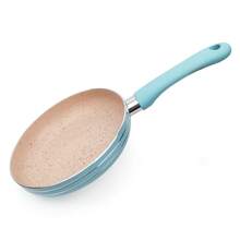 ABKOK Egg Frying Pan Breakfast Frying Pan Non-Stick Frying Pan Mini Cute Pink Blue Pan Set Complementary Food Make 1 Serving Kitchenware Pan Set Seafood Boil