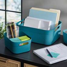 Storage Bins, Assorted Colors 4 Pk.