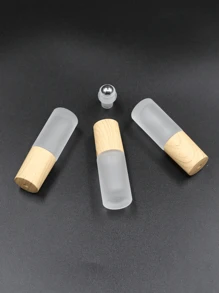 1/3 pièces Bouteille de parfum à rouleau en verre dépoli de 5 ml avec bouchon en grain de bois pour huiles essentielles et parfums, bille en acier inoxydable intégrée, bouteille vide pour la distribution d'échantillons de parfum et d'huiles essentielles à rouleau
