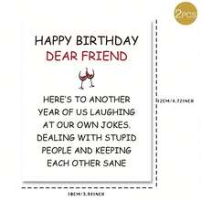 2 Stücke witzige Flaschenetiketten zum Geburtstag, Weinflaschen-Aufkleber für liebe Freunde, selbstklebende Wein Etiketten, geeignet für Männer und Frauen, Geburtstagsdekoration, Geburtstagsgeschenk, Grußkarte - Einheitsgröße - Übersicht 3