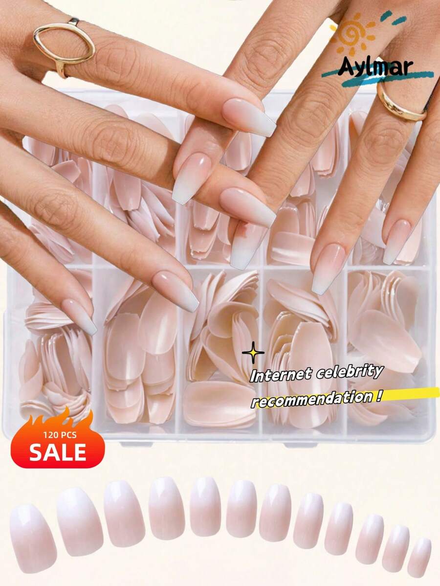 120 Boxed Prefabricated Nail Fake Nail Pieces French Handmade Diy Creation Fake Nails Press Ons Toe Nail Tips Nail Tips Coffin Press On Nailsshort Fake Nails Clear Nail Tips Square Nail Tips Extra Short Press On Nails Diy Nail Supplies Nail Art Almond Nails Duck Nails Coffin Nails Summer Nails French Tip Nails Handmade Nails Press On Nails - Follow Your Heart - View 1