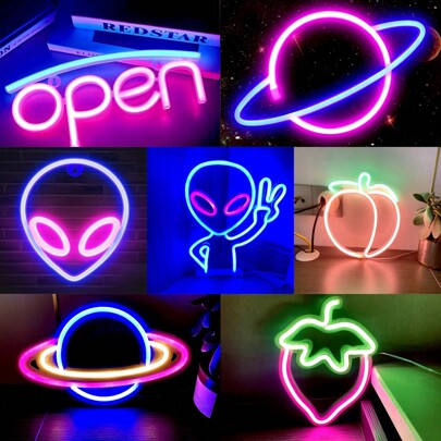 1pc High Brightness LED Neon OPEN Sign, Size 11.7x5.6in (Approx.29.8x14.3cm), Powered By Battery Or USB, Ideal For Shop/Bar/Hotel Decoration And Advertisement