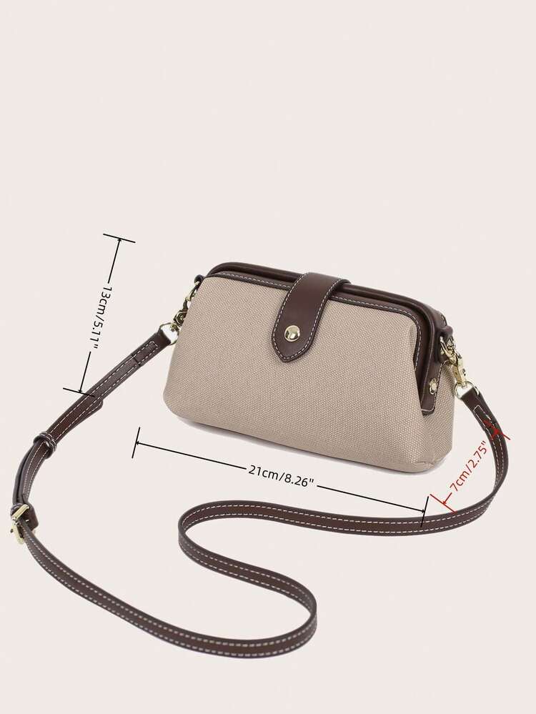 2025 New Fashion Women Handbag, High-End Vintage Blue Patchwork Zipper Crossbody Bag, Casual Clip Shoulder Bag