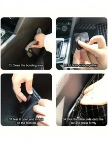 20pcs Double-Sided Carpet Tape - High Strength And Residue-Free Invisible Fixing Tape, For Secure Car Mats And Non-Slip Magic Hook And Loop For Home Floors Without Holes Gifts Birthday Graduation - Black - View 3