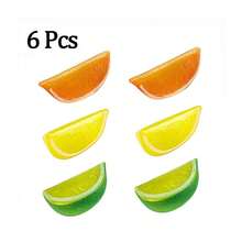 Boat-Shape 6 Pcs Fake Lemon Slices Photography Backdrop Props Artificial Fruits Simulation Lime Kitchen Background Decoration Table Centerpieces For Home Room Decor - Style 2 - View 7