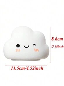 1 pieza Bonita luz de noche LED de silicona en forma de nube para la mesilla de noche, lámpara de ambiente, compañero de sueño para bebé, luz nocturna para enfermería, relajante y cálida luz suave, fácil de usar, toque para encender, material de silicona suave