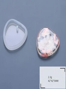 DIY手工矽膠落膠模具，可製作心形、圓形、盾牌、星形、雲朵形吊墜徽章，適用於DIY珠寶製作、手工藝品、冰箱貼磁、手機殼裝飾 - 白色 - 查看 20