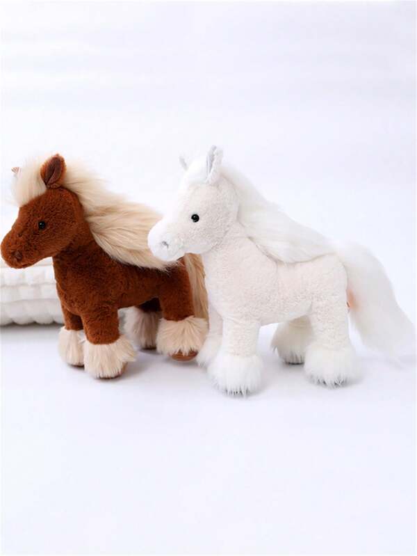 Peluche réaliste de poney rembourrée, poupée moelleuse pour ami, petit ami ou petite amie. Tissu super doux et confortable, décoration pour le salon