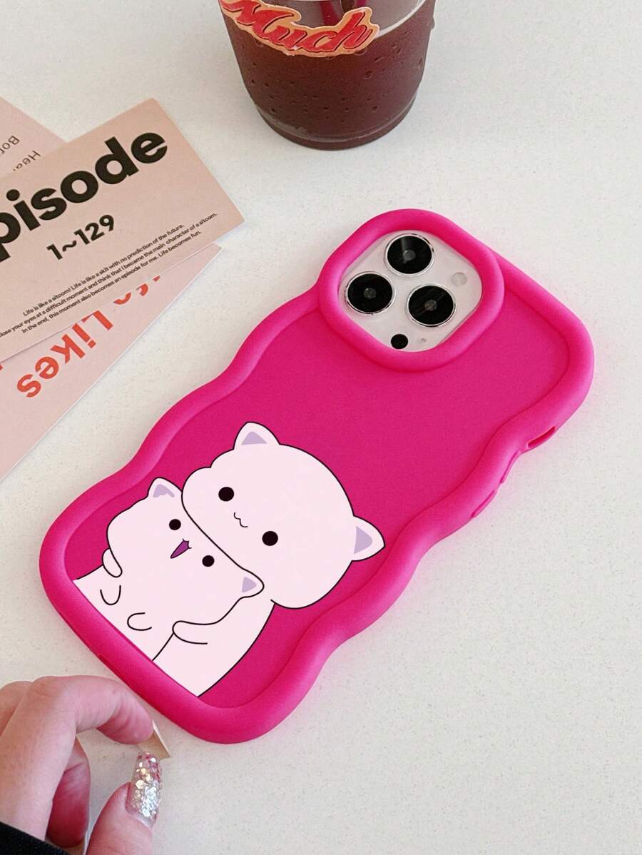 1pc Cartoon Cat Big Eye Matte Phone Case, Lens Protection Matte Phone Case, Cute Phone Case, Covers, Compatible With IPhone Case & Galaxy Case, Phone Case, Case 17 Pro Max, Covers, Cute Phone Case, Cover For IPhone & Galaxy Protective Shell, Phone Case, Compatible With IPhone 15 Case, Compatible With IPhone 16 Pro Max Case, Compatible With IPhone 16 Case, Compatible With IPhone 14 Case, Compatible With IPhone 18 Pro, Compatible With IPhone 18 Pro Max - Multicolor - View 1
