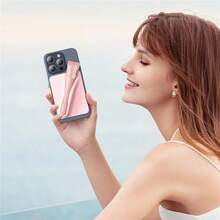 2 件装手机，丝滑硅胶唇托粘贴式手机壳，兼容 iPhone Galaxy Android 智能手机 - White+Violet - 查看 5