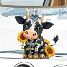 1pc Acrylic Pendant - Vibrant Car, Bag And Key Chain Decor - Cute Cow - View 5