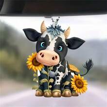 1pc Acrylic Pendant - Vibrant Car, Bag And Key Chain Decor - Cute Cow - View 2