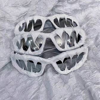 1 Pair Unisex Punk Style Fashion Glasses, Y2K Party Fashionable Eyewear For Summer Beach Vacation,Outdoor,Travel