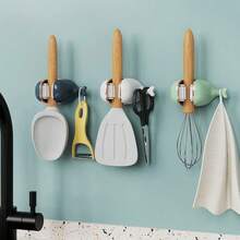 1入組簡約奢華鯨魚拖把架，不需打孔式浴室拖把夾，家庭收納拖把架 - 彩色 - 查看 5