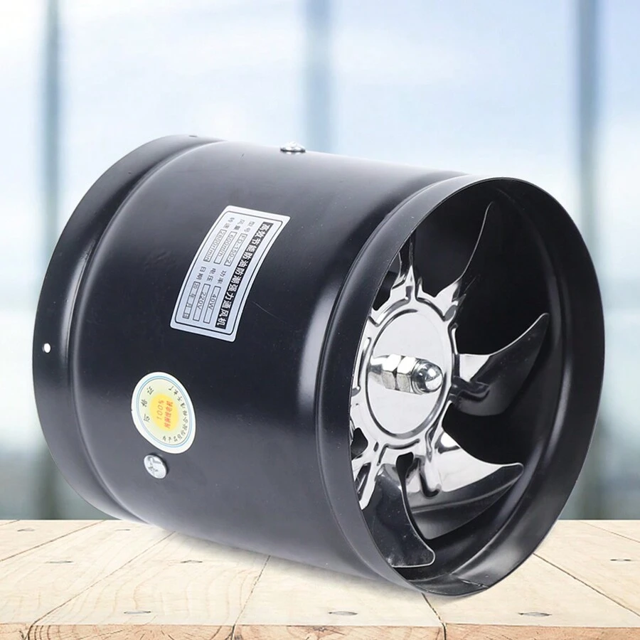 Duct Fan, Metal Blower, Exhaust Air Fan, Exquisite Design, 150mm Duct Fan, Axial Fan, 780M³/H Exhaust Air Supply Air Duct Fan, For Bathroom, Toilet, Kitchen, Greenhouse, Tent, Garage - Black - View 1