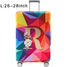 18-32Inch Luggage Cover Elastic Suitcase Cover For 18 To 32 Inch Travel Case Cover Luggage Dazzling Geometry Pattern Name Initials Letter Pattern Pattern Anti-Scratch Protector Case Protector Cover Travel Suitcase Cover Protective Cover Dustproof Cover Trolley Case Luggage Dust Cover Travel Accessories ﻿ ﻿ Bag For School School Accessories School Stuff