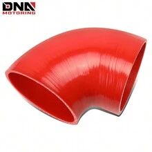 2PC 4" 90 Degree Elbow Turbo/Intercooler/Intake Piping Coupler Silicone Hose (Red) - Red - View 3