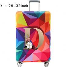 18-32Inch Luggage Cover Elastic Suitcase Cover For 18 To 32 Inch Travel Case Cover Luggage Dazzling Geometry Pattern Name Initials Letter Pattern Pattern Anti-Scratch Protector Case Protector Cover Travel Suitcase Cover Protective Cover Dustproof Cover Trolley Case Luggage Dust Cover Travel Accessories ﻿ ﻿ Bag For School School Accessories School Stuff