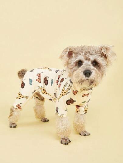 1pc Tiger Animal Print Four Leg Pet Clothing, Suitable For Cats And Small Dogs, Can Be Worn Daily