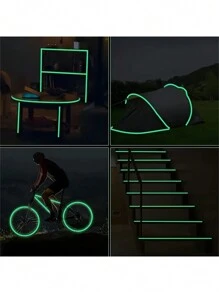 1pc Outdoor Long-Lasting Bright Fluorescent Glow Tape, Strong Adhesive Waterproof Luminous Sticker, Suitable For Night Decoration, Stairs, Walls And Exit Signs