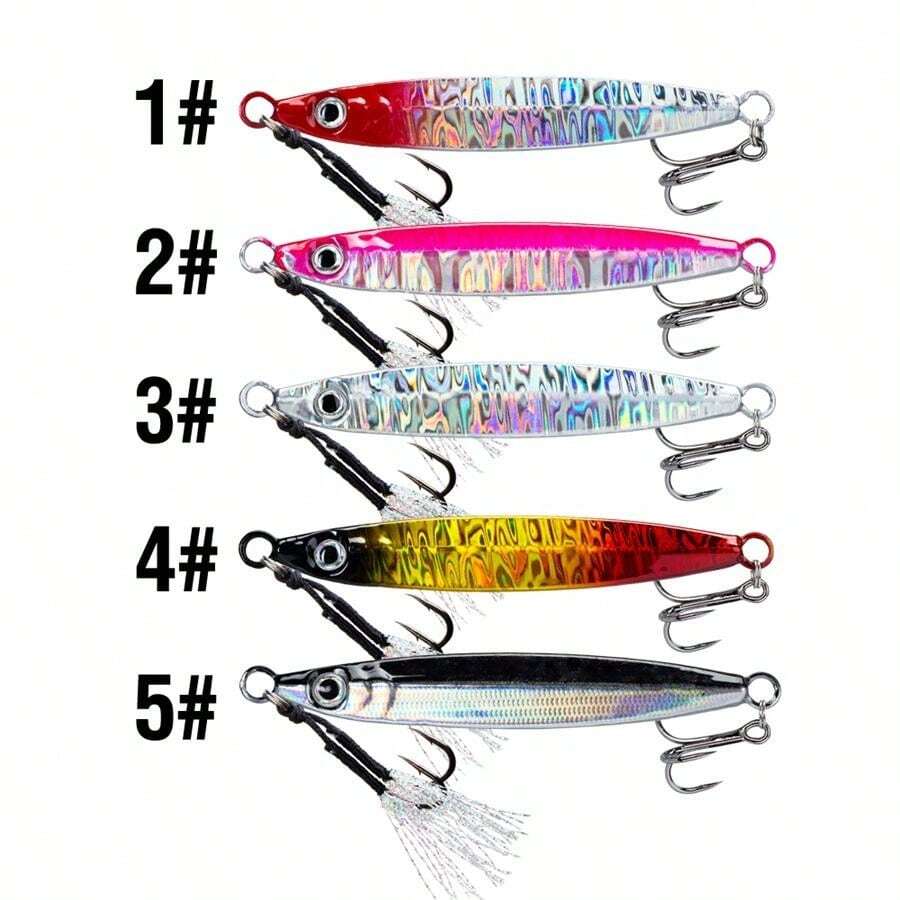 5pcs 7-80g Fishing Lures Metal Spinner Baits Bass Tackle Crankbait Spoon Trout E - Foto 3
