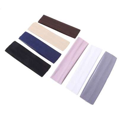 Multicolor Elastic Solid Color Yoga Hairband, Milk Silk Headband For Sports