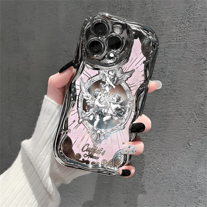 1pc Silver Electroplated Embossed Anti-Drop Phone Protective Case Compatible With IPhone 17/17AIR/17PRO/17PROMAX/16/7/8/11/12/13/14/15/X/XR/Xs/Plus/Pro/Pro Max/SE2