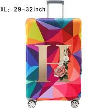 18-32Inch Luggage Cover Elastic Suitcase Cover For 18 To 32 Inch Travel Case Cover Luggage Dazzling Geometry Pattern Name Initials Letter Pattern Pattern Anti-Scratch Protector Case Protector Cover Travel Suitcase Cover Protective Cover Dustproof Cover Trolley Case Luggage Dust Cover Travel Accessories ﻿ ﻿ Bag For School School Accessories School Stuff