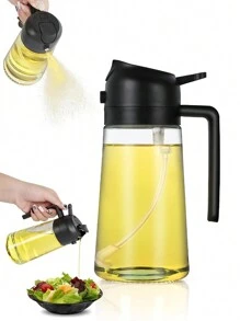 1pc, Oil Spray Pot, Automatic Opening And Closing Oil Bottle, Oil Sprayer, Kitchen Oil Sprayer, Glass Oil Sprayer Mister, Gravity Oil Bottle, Leak-Proof Olive Oil Storage Bottle, Vinegar Dispenser, For Cooking, Baking, Salad, Grilling, Kitchen Gadget