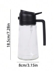 1pc, Oil Spray Pot, Automatic Opening And Closing Oil Bottle, Oil Sprayer, Kitchen Oil Sprayer, Glass Oil Sprayer Mister, Gravity Oil Bottle, Leak-Proof Olive Oil Storage Bottle, Vinegar Dispenser, For Cooking, Baking, Salad, Grilling, Kitchen Gadget