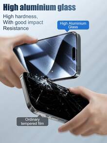 6 szt. Folia ochronna ze szkła hartowanego o wysokiej zawartości aluminium, kompatybilna z iPhonem 15/13 Plus/14 Pro/SE/8, bez pełnej osłony z białą krawędzią, odporna na zarysowania i odporna na odciski palców osłona ekranu, kompatybilna z serią iPhone SE-15. - Wielokolorowe - Zobacz 4