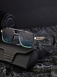1pc New Stylish Frameless Edge Men Fashion Glasses High Quality Retro Personalized Outdoor Driving Anti-UV Fashion Glasses