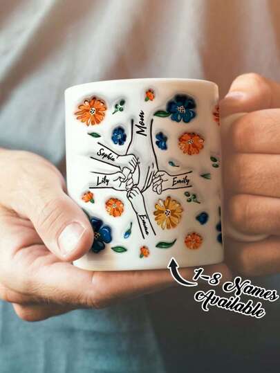 1 pieza Taza personalizada con nombre para el Día de la Madre, Taza de café personalizada con nombre, Taza personalizada con flores, Taza personalizada con texto para aniversario, Regalo único para el Día de la Mujer, Regalo de inauguración de la casa, Regalo de San Valentín, Regalo de aniversario, Regalo del Día de la Madre, Regalo ideal para mamá, abuela, Regalo único para esposa, Regalo de Acción de Gracias, Regalo de Navidad, Regalo perfecto para la madre, Regalo personalizado para ella, Renovación del hogar, Tazas personalizadas, Comodidad fácil