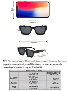 1 Pair Classic Men's Square Frame Fashion For Daily Wear – Ideal Accessory For Fishing And Casual Outfits.