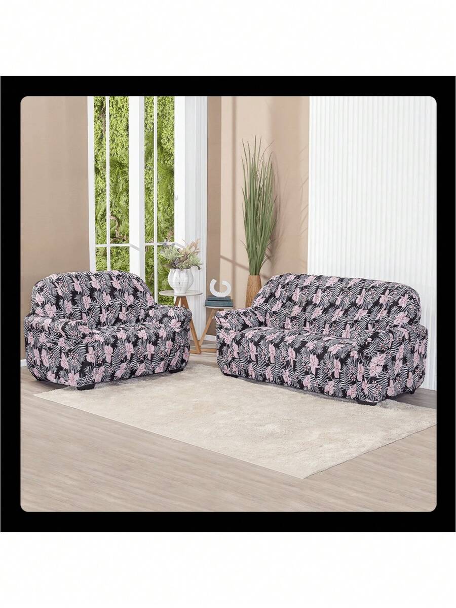 Sofa Covers - ดอกไม้สีชมพู - ดู 1