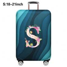 Husă de călătorie pentru bagaje de 18 până la 32 inch, huse de protecție pentru bagaje pentru bărbați și femei, accesorii esențiale pentru călătorii în aer liber, huse elastice pentru valiză, huse de praf elastice, la modă, inițială cu numele de la A la Z, imprimeu cu litere roz pentru școală, accesorii școlare, lucruri școlare