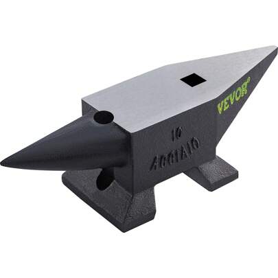 Cast Iron Anvil, 22 Lbs/10kg Single Horn Anvil, With Large Countertop And Stable Base, High Hardness Rugged Round Horn Anvil Blacksmith, For Shaping, Bending