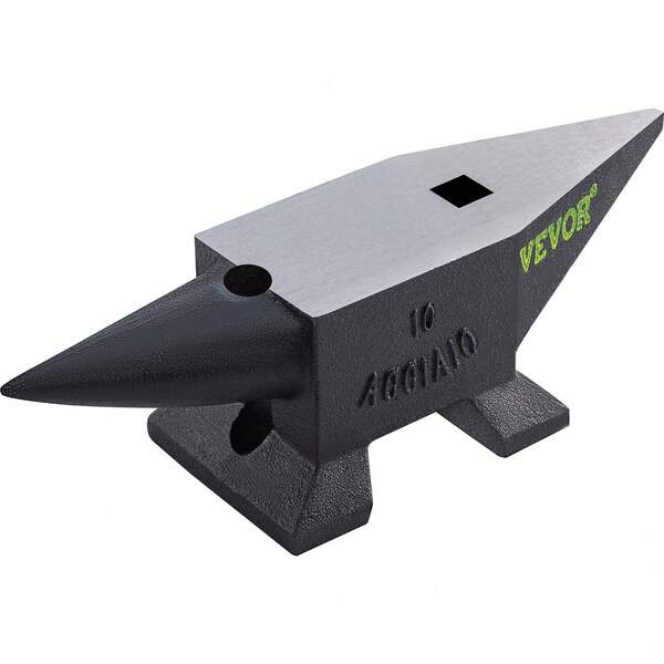 Cast Iron Anvil, 22 Lbs/10kg Single Horn Anvil, With Large Countertop And Stable Base, High Hardness Rugged Round Horn Anvil Blacksmith, For Shaping, Bending