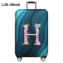 Husă de călătorie pentru bagaje de 18 până la 32 inch, huse de protecție pentru bagaje pentru bărbați și femei, accesorii esențiale pentru călătorii în aer liber, huse elastice pentru valiză, huse de praf elastice, la modă, inițială cu numele de la A la Z, imprimeu cu litere roz pentru școală, accesorii școlare, lucruri școlare