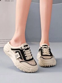 Women Black Sandals, Casual Summer Beach Shoes,Office Work Shoes For Halloween - Black - View 3