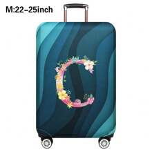 Husă de călătorie pentru bagaje de 18 până la 32 inch, huse de protecție pentru bagaje pentru bărbați și femei, accesorii esențiale pentru călătorii în aer liber, huse elastice pentru valiză, huse de praf elastice, la modă, inițială cu numele de la A la Z, imprimeu cu litere roz pentru școală, accesorii școlare, lucruri școlare