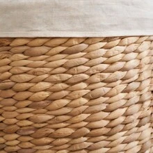 Ludmilla Round Tall Water Hyacinth Woven Wicker Laundry Hamper With Lid - For Clothes, Canvas, Toys And Book Storage With Removable Liner - 15" X 15" X 20" - Natural Brown - 彩色 - 查看 5