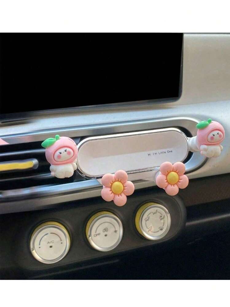 1 pieza Soporte para teléfono con salida de aire para automóvil con diseño de flor - Multicolor - Añade 6