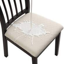 1pc Waterproof Dining Chair Cover, Stretch Jacquard Removable And Washable Chair Protector Cover, Suitable For Kitchen, Hotel, Restaurant Home Decor