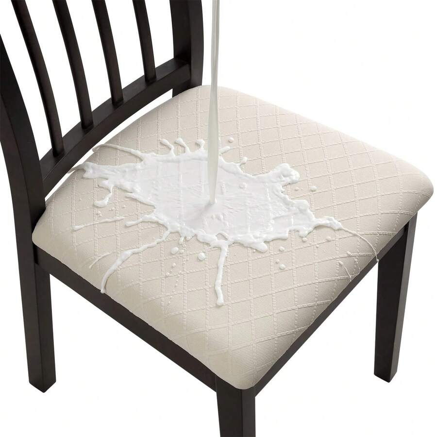 1pc Waterproof Dining Chair Cover, Stretch Jacquard Removable And Washable Chair Protector Cover, Suitable For Kitchen, Hotel, Restaurant Home Decor