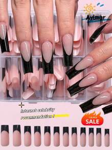 120 盒装预制指甲假指甲片法式手工 DIY 创作假指甲按压式脚趾甲片指甲片棺材按压式短假指甲透明指甲片方形指甲片超短按压式指甲 DIY 指甲用品美甲杏仁指甲鸭指甲棺材指甲夏季指甲法式指甲手工指甲按压式指甲 - Follow Your Heart - 查看 1